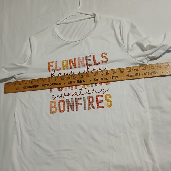 Shein Women's Medium Cream Long-Sleeved Fall-Themed Teeshirt Top - Picture 7 of 12